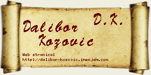 Dalibor Kožović vizit kartica